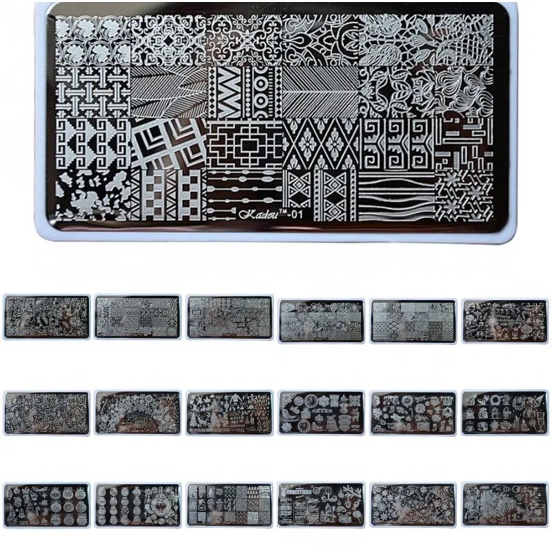 

6.5*12.5 Rectangle Nail Stamping Plates Christmas Santa Bell Pattern Nail Art Stamp Stamping Template Image Plate Stencils KD22#