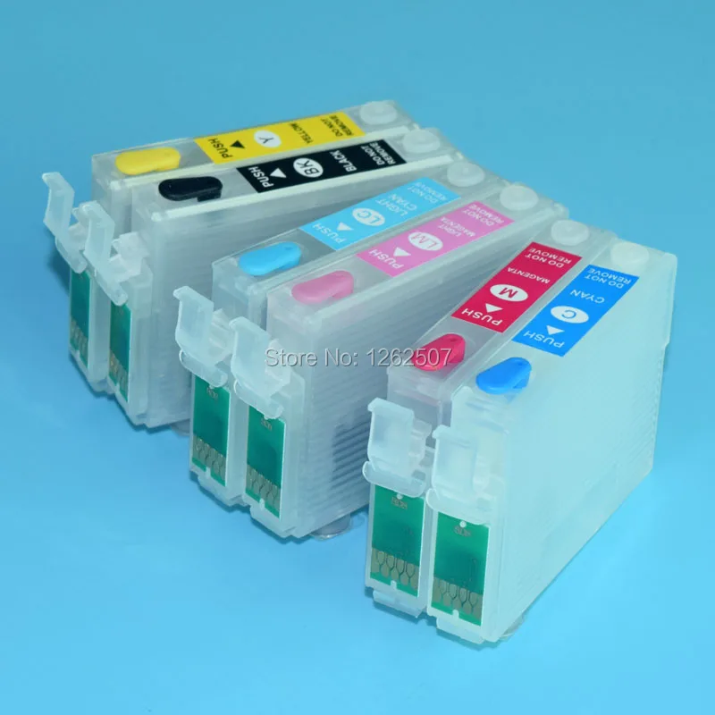 Refillable Ink Cartridge For Epson Stylus R270 T50 P50 1400 1410 1500W 1390 T60 R330 R265 R285 R360 RX560 RX585 RX685 RX560PX650 ink tank printer