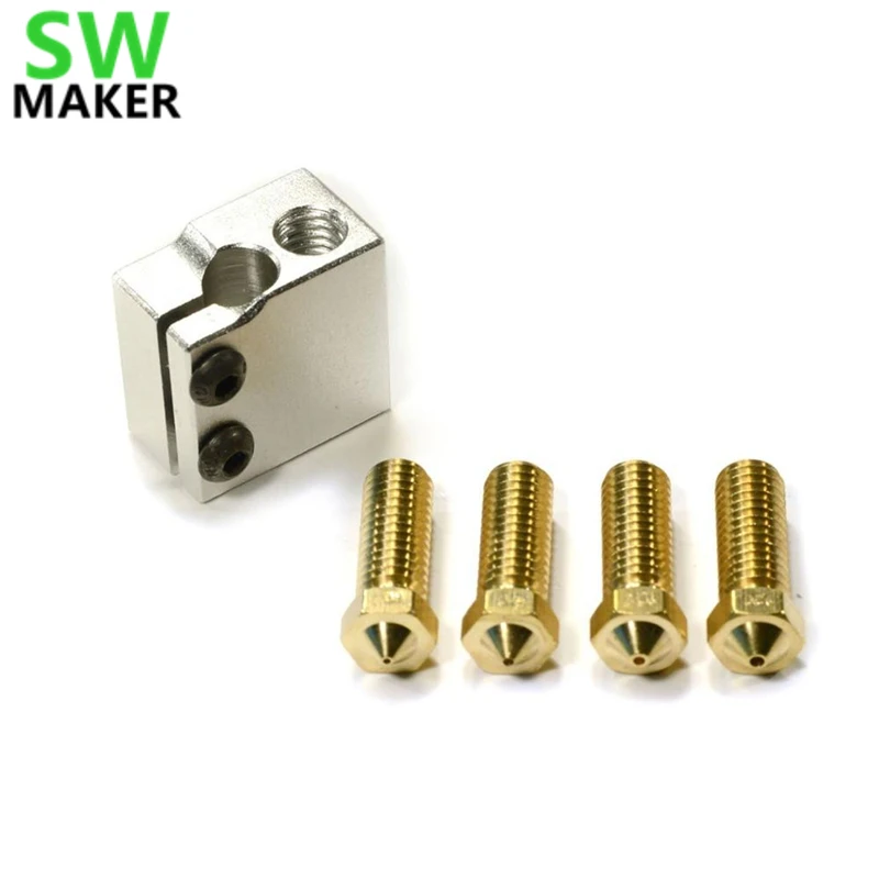 

High Speed Print Pack for RepRap 3D Printer 1.75/3.0mm filament All Metal Hotend, 4 x Nozzles + Heater Volcano Block