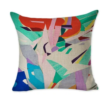 RUBIHOME Creative Decorative Cushion Cover Throw Pillowcase Polyester Thickness Fabric Home Decor Geometry Block Design