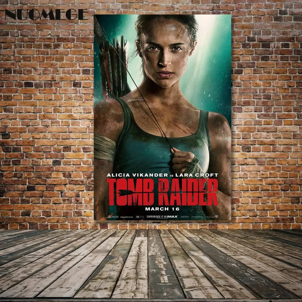 NUOMEGE Tomb Raider Lara Croft постеры для кино арта Печать 12x18 24x36 дюймов на шелковой