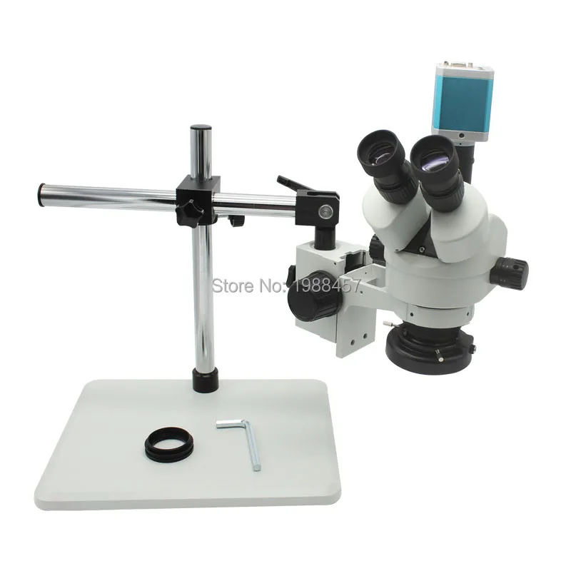

1080P Full HD VGA USB Industrial Digital Microscope Camera +Trinocular Stereo Microscope 7X-45X Continuous Zoom Magnification