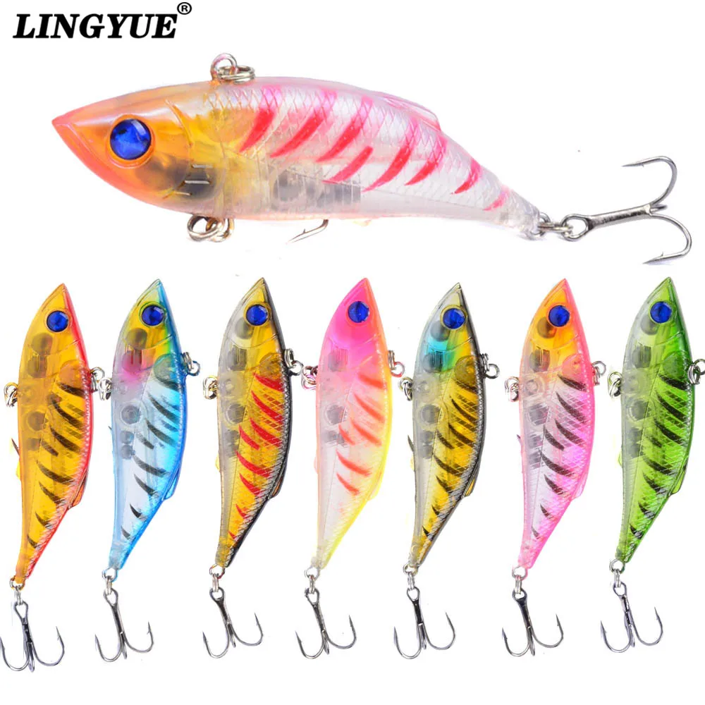 New Arrival 75mm 10g VIB Hard Fishing Lure 7colors Noise Shaking