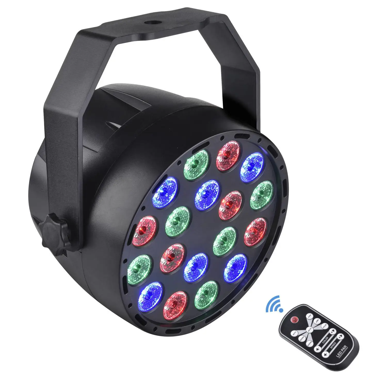 

18W LED Laser RGB Stage Lights 18 LED DMX Wireless Control Laser Stage Light 7 Colors Disco Party Lighting