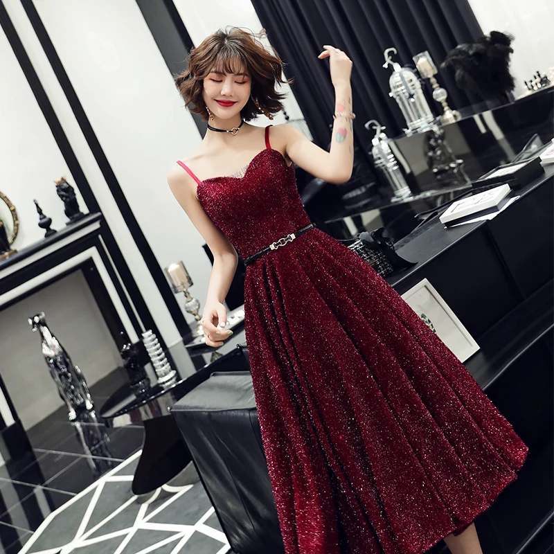 Вэй Инь 2020 Vestido De Festa Новый дизайн сексуальное формальное платье бордовое милое