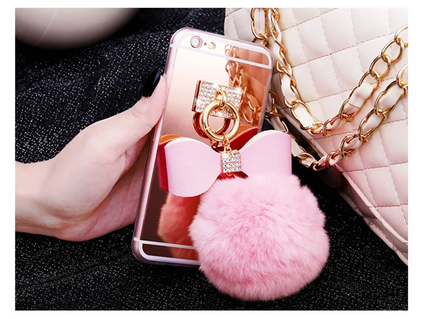 For-iPhone-5-5S-6-6S-7-8-Plus-X-Luxury-Rhinestone-Bowknot-Fur-Ball-Pompom (2)