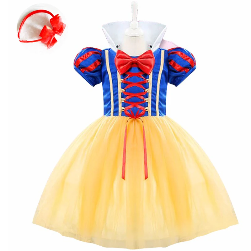 3 шт.; маскарадное праздничное платье для маленьких девочек; Детский костюм Белоснежки; Детские нарядные костюмы принцессы на Хэллоуин для девочек