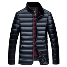Модные Смарт бизнес 90% белый утиный пух пальто мужские толстые теплые зимние пуховики мужские Стиль Верхняя одежда осень