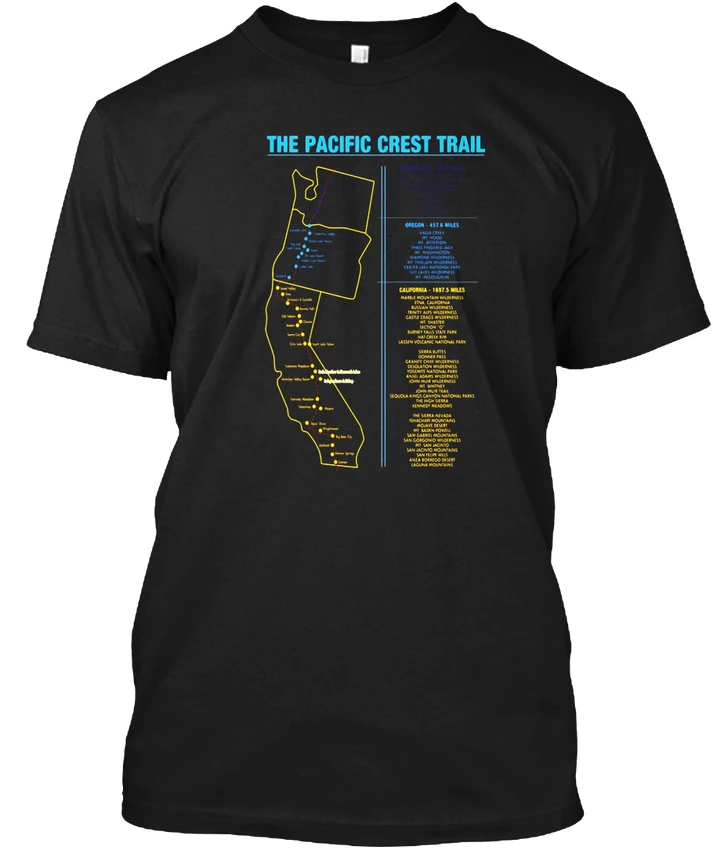 

Pacific Crest Trail Thru Hikinger Gift For Men And Women popular Tagless Tee T-ShirtPrinted funny T-Shirt