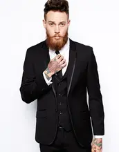 FOLOBE Terno Para Casamento Custom Made Black Men Slim Fit Suits Tuxedos Groomsman Suit Men s