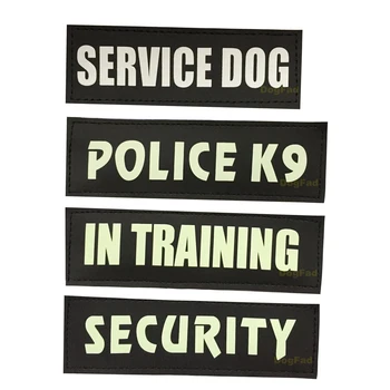 

SECURITY Police K9 Self Luminous Dog Harness Label Sticker Night Fluorescence Pet Harness Vest Label Logo SERVICE DOG sticker