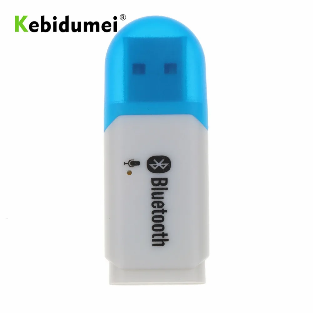 Kebidumei Bluetooth 5,0 музыкальный аудио стерео приемник ключ USB беспроводной адаптер приемник для компьютера Автомобильный плеер динамик новейший - Цвет: Синий