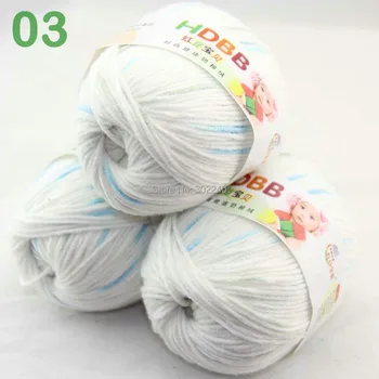 

Sale Lot of 3 balls x 50g 60% Cotton Milk protein Velvet Hand knitting White Aqua 7403
