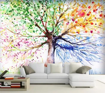 

beibehang Custom 3d Wallpaper Mural Living Room Bedroom Star Wars Aircraft Game Tooling Rainbow Tree Modern Mural