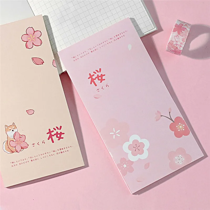 Новое поступление Sakura flower series note book Page еженедельные наклейки для дневника школьные принадлежности для девочек в подарок