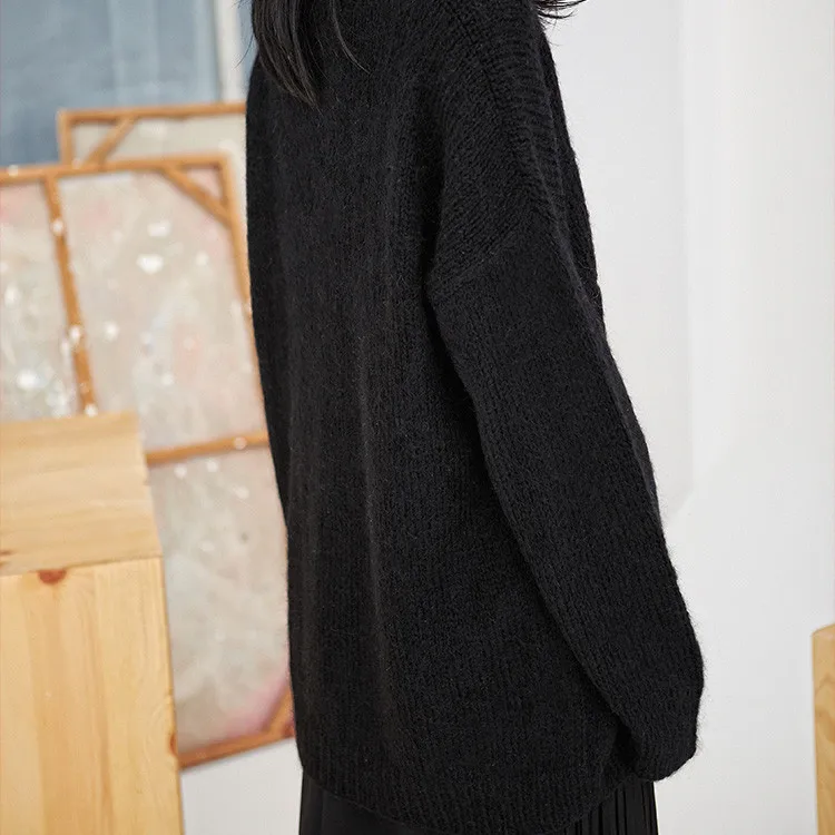 100% шерстяной, ручной работы Oneck вязать для женщин уличная свободные большая звезда H-прямой пуловер свитер один и более размеры