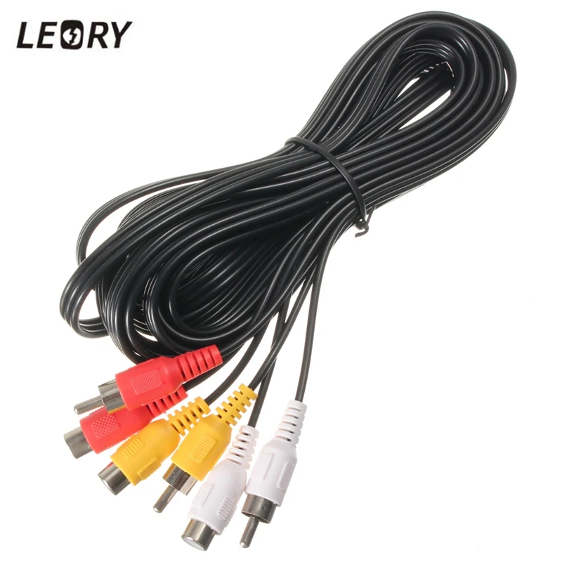 

LEORY 5m 3 RCA to 3 RCA Male to Female Plug Adapter AUX Cables DVD Audio Video AV Splitter Converter Extension Cable Wire Cord
