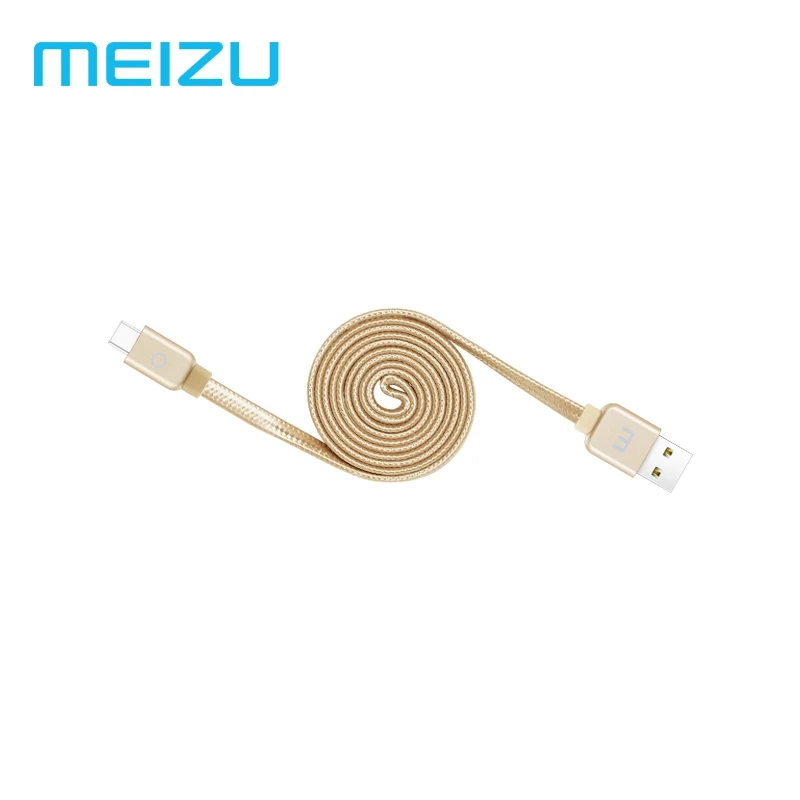 Оригинальный Meizu type C металлический кабель 2A Быстрая зарядка Нейлон Плетеный 1 2 м