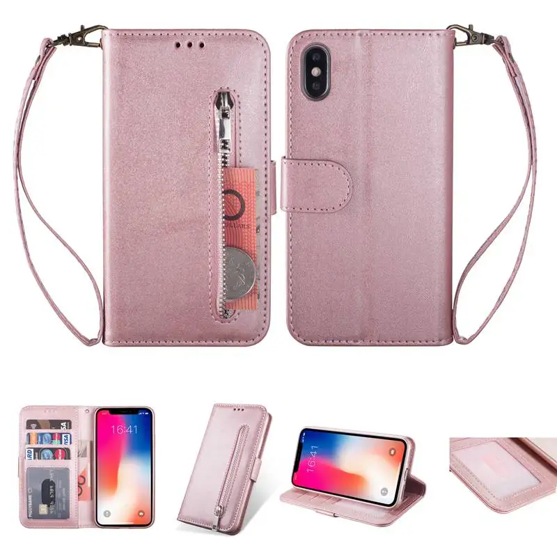Flip Leather Wallet Case Cover Imitation Cowhide Zipper Card Slot For iPhone 13 12 11 Pro Max XR XS MAX X 6 6S 7 8 Plus SE2020 11 phone case