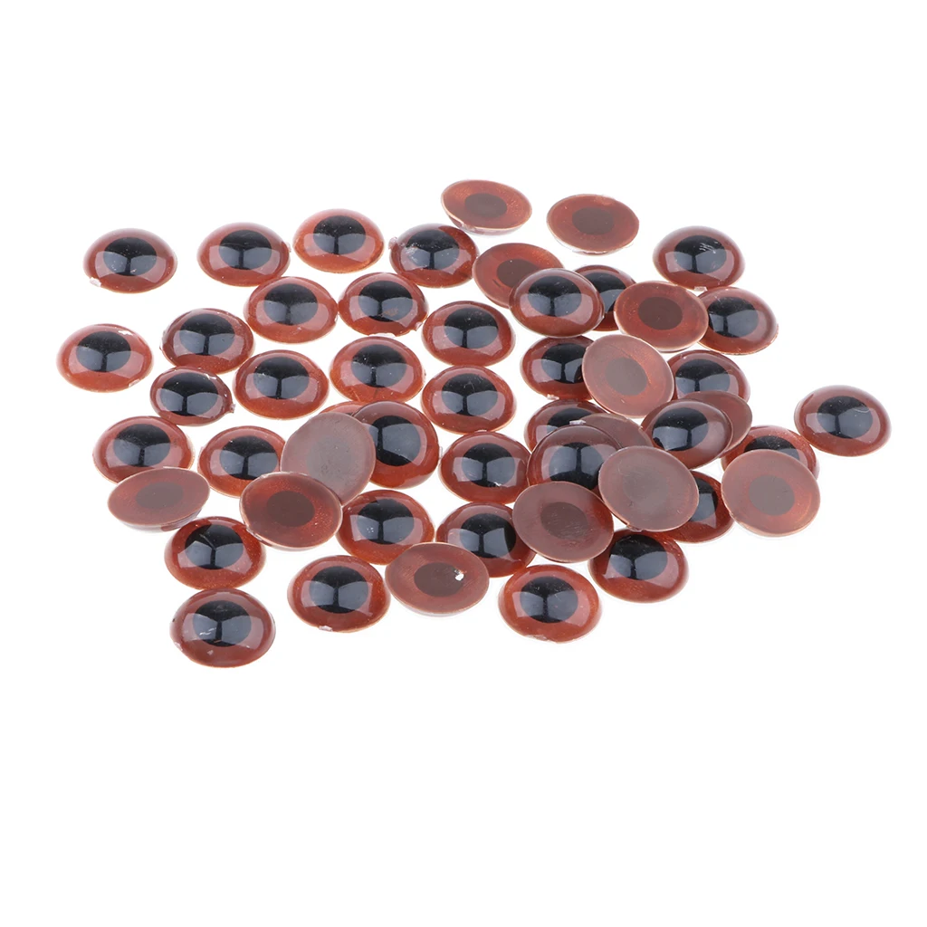 50 Pieces of 16mm Brown Plastic Toy Eyes for Bears Doll, Soft Plush