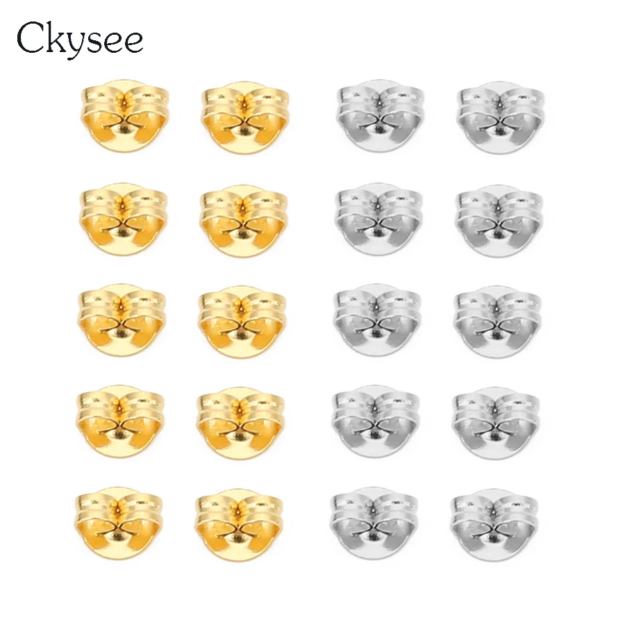 Ckysee 200 шт./лот серьги из нержавеющей стали золотистого и серебряного цвета