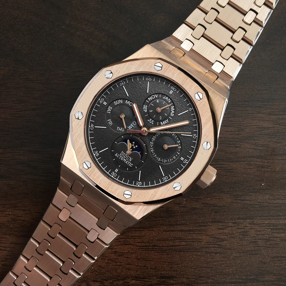 DIDUN الرجال ووتش الأعلى العلامة التجارية الفاخرة التلقائي ساعات آلية الرجال الفاخرة العلامة التجارية ووتش رجال الرياضة العسكرية ساعة اليد