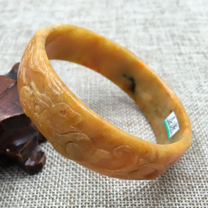 

FREE SHIPPING>>>@@ A-298 Beautiful China Hand-carved Orange Jadeite Jade Gems Bracelet Bangle 65mm NEW