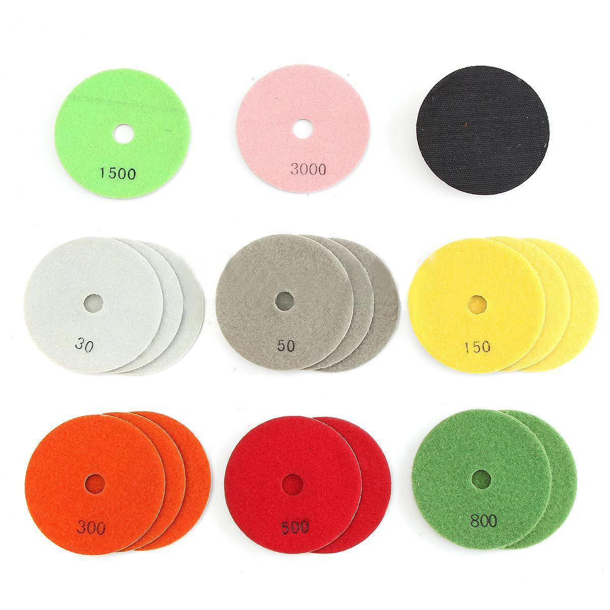 19pcs 4inch Wet/Dry Diamond Polishing Pads For Granite Marble Concrete Stone Polishing Tools