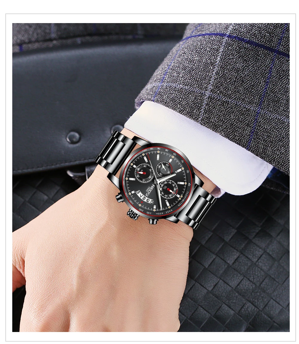 NIBOSI Uhren Herren Quarz Chronographen Analog Watch Men Stainless Steel Top-marke Luxus Leather Watches Sport Relogio Masculino (16)