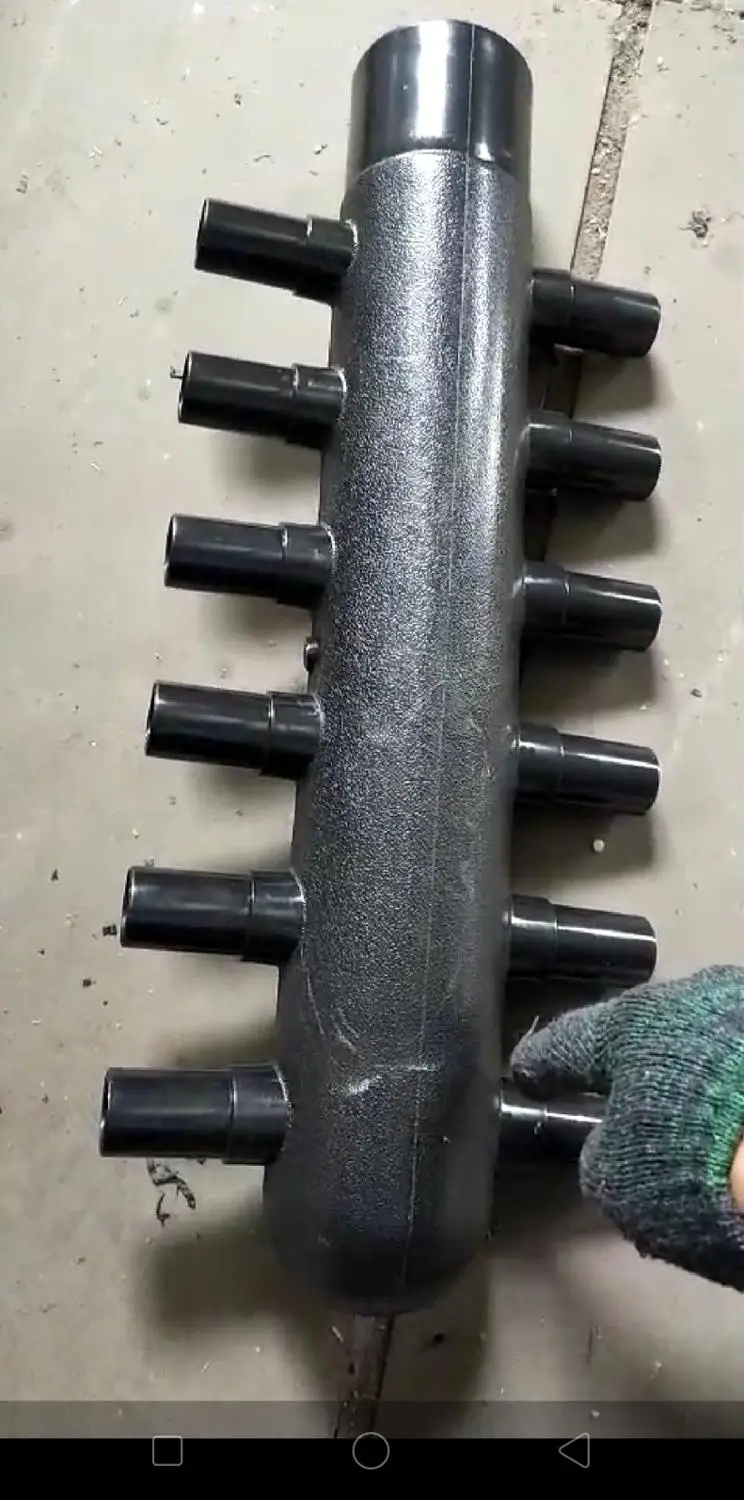 Качество HDPE четыре способа стандартный тип тройник соединитель DN90X DN32 фитинги