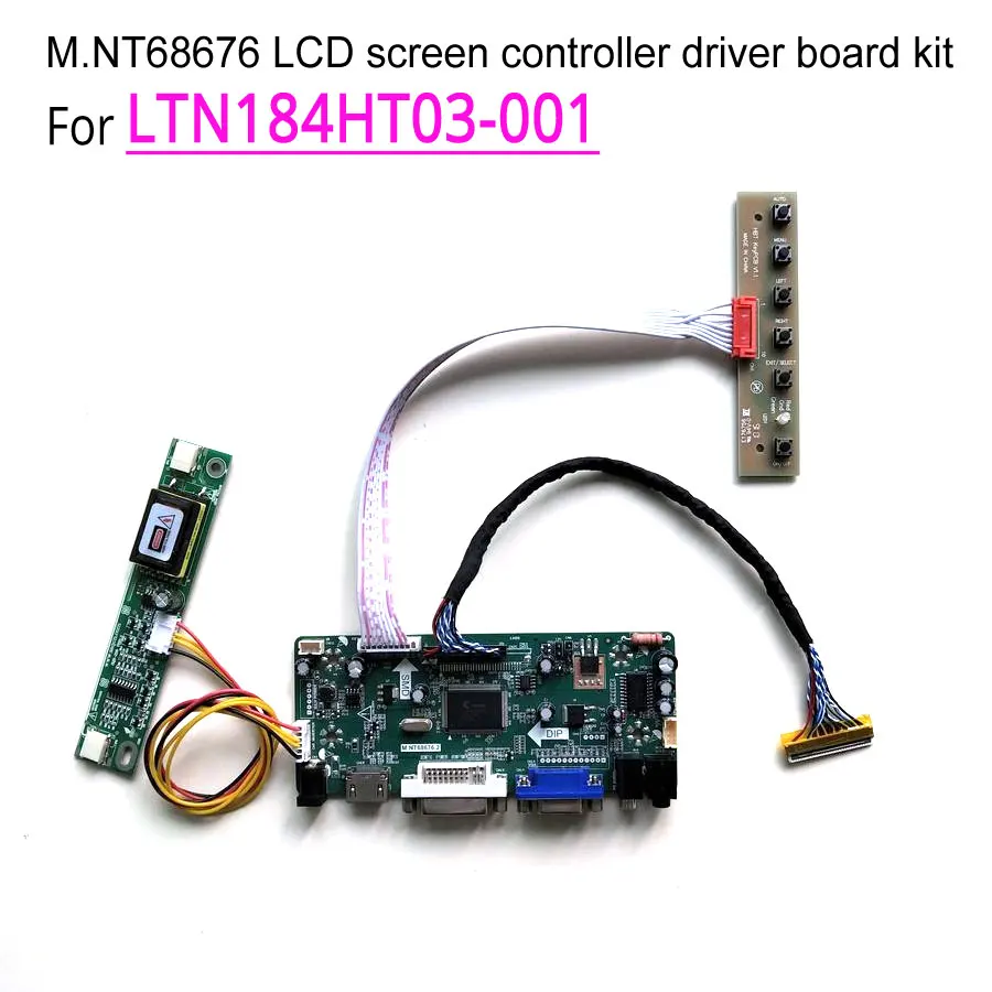 

For LTN184HT03-001 laptop LCD monitor 1920*1080 LVDS CCFL 60Hz 2-lamp 30 pin 18.4" M.NT68676 display controller driver board kit