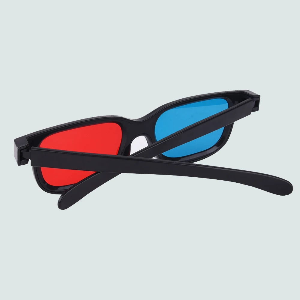 Red Blue 3D Glasses Projector Accessory Black frame Universal Passive lens Anaglyph Home Theater Movie Cinema