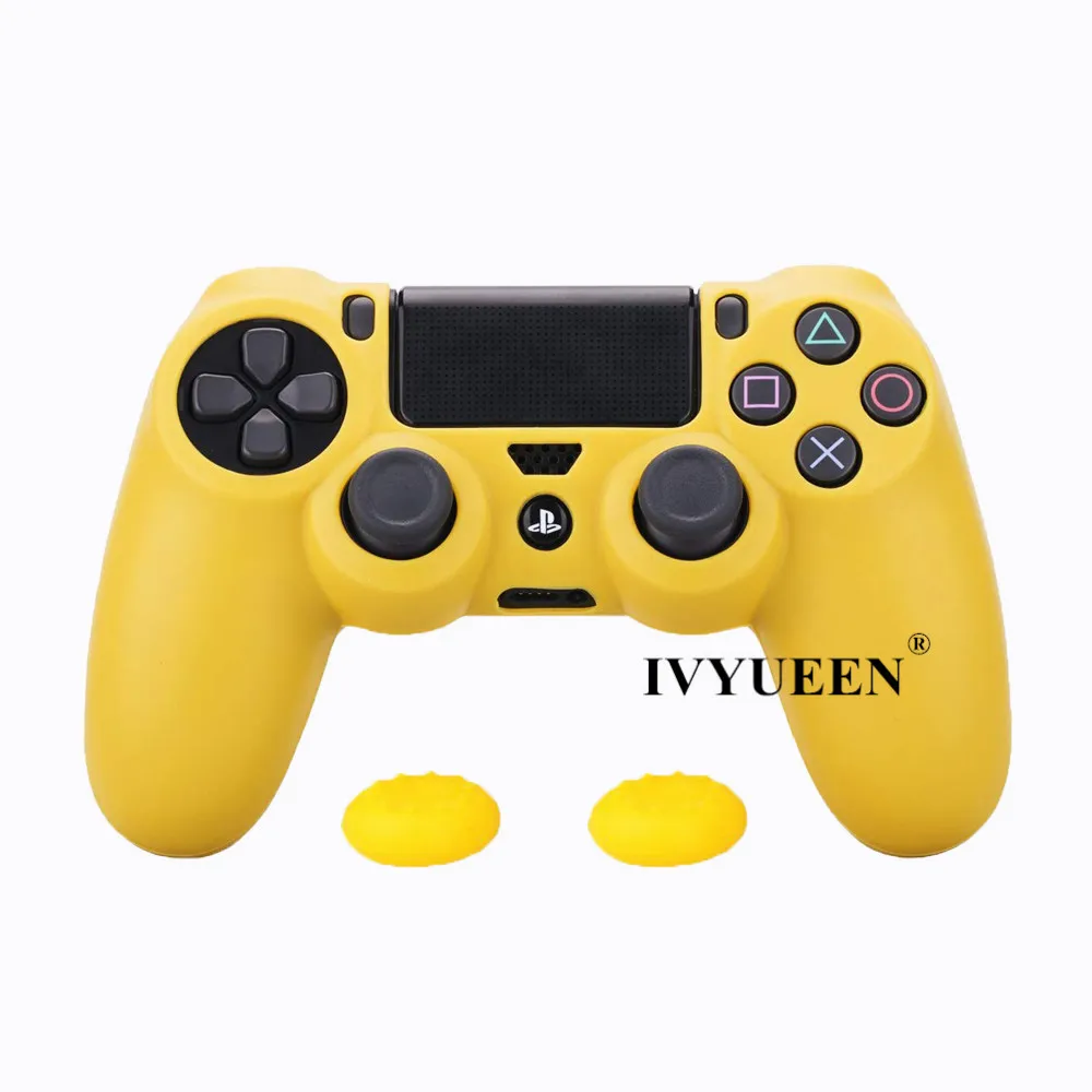 IVYUEEN для sony playstation 4 PS4 Pro тонкий контроллер силиконовый защитный чехол для кожи+ 2 палочки для большого пальца ручки для Dualshock 4