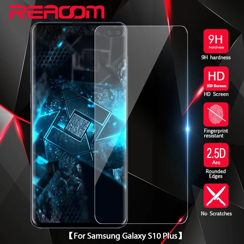 REAOOM 9H 2.5D Protective Glass for Samsung Galaxy S10 plus Tempered