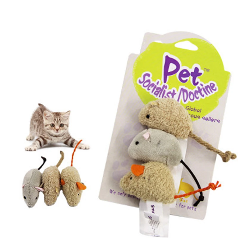 

Cute Cat Toy Plush Mouse Interactive Training Funny Resistant Colorful Pet Toys Juguetes Perros Cats Products For Pets 50DC0034