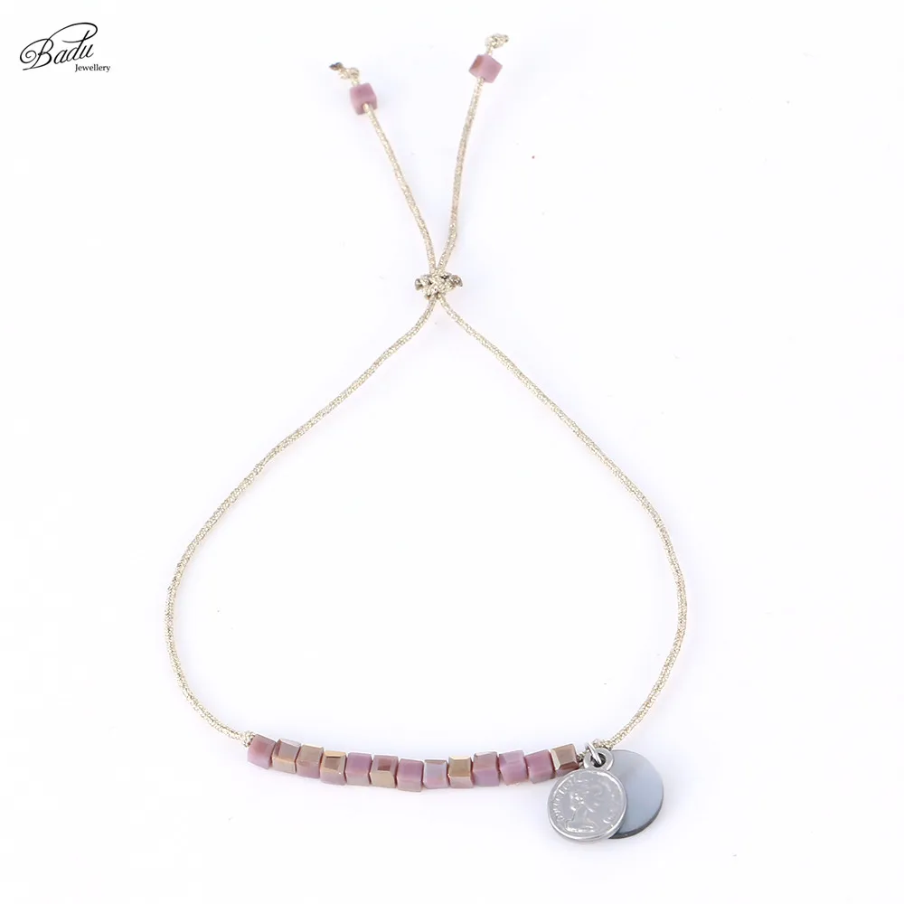 Badu 3 мм браслет со стразами регулируемый размер милые браслеты для женщин девочек богемные праздничные ювелирные изделия подарок - Окраска металла: 19904