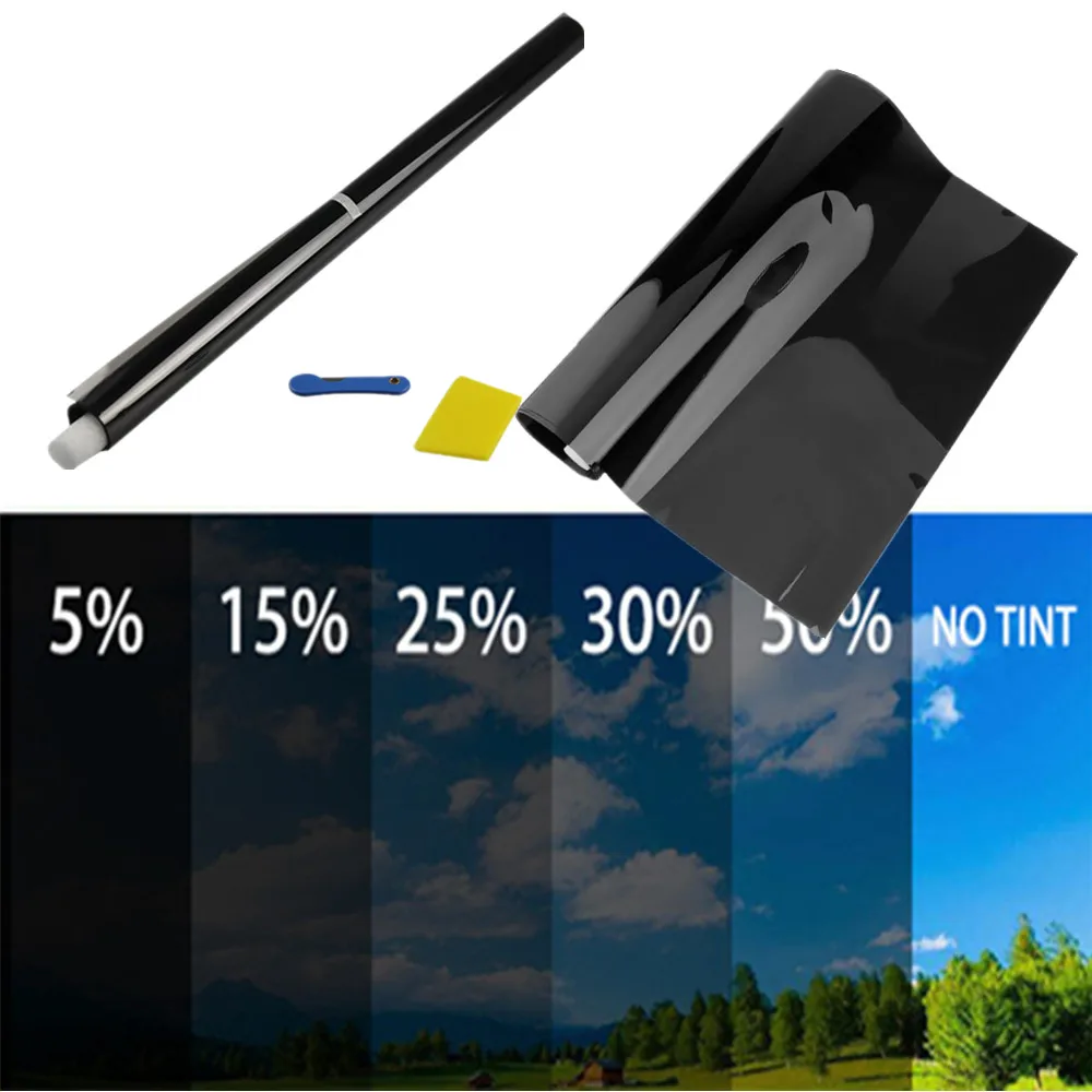 

6mx75cm Car Window Tint Tinting Film Roll Auto Home Window Glass Summer Solar UV Protector Sticker Anti-explosion Window Foils