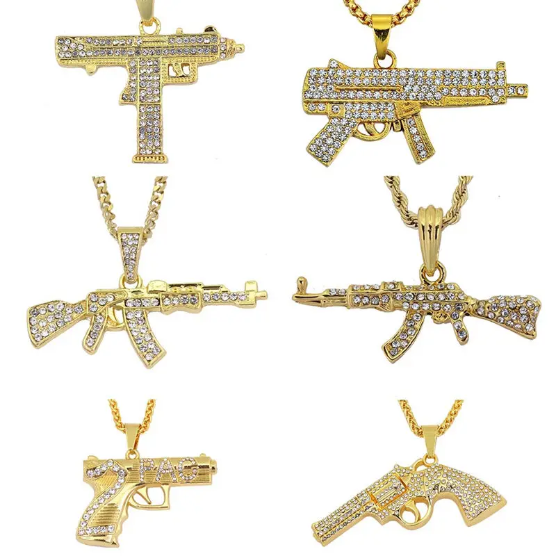 Bling Ak 47 вращающийся пистолет пулемет в стиле хип хоп с украшением виде кристаллов