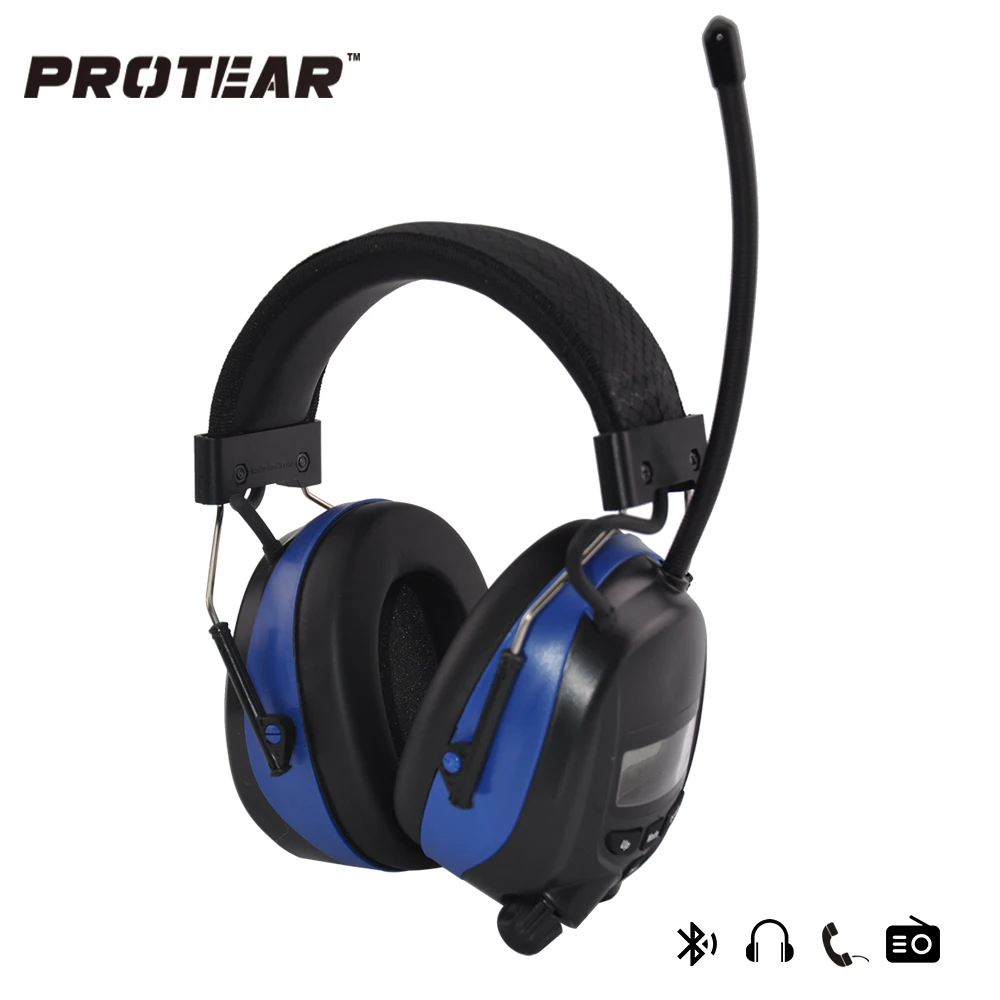 Protear NRR 25dB Bluetooth Hearing Protector For shooting Digital AM/FM