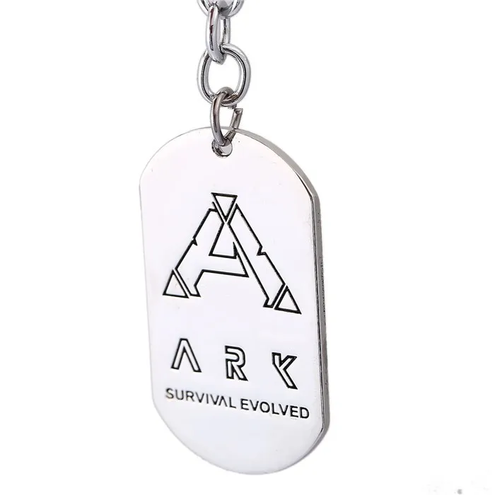 Ark Survival брелок Evolved Game Dog Tag серебристая металлическая цепочка для ключей кольцо держатель для мужчин ювелирные изделия подарки на день рождения chaviro Porte Clef