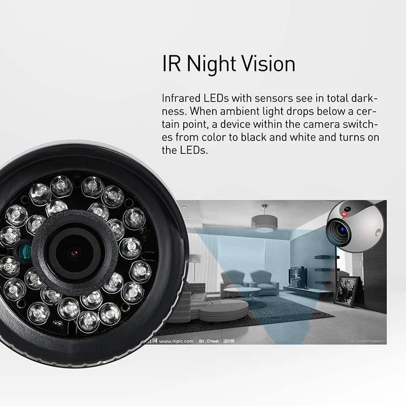 Аудио 1080P 24LED IR Bullet IP камера 2.0MP Водонепроницаемая наружная безопасности ONVIF