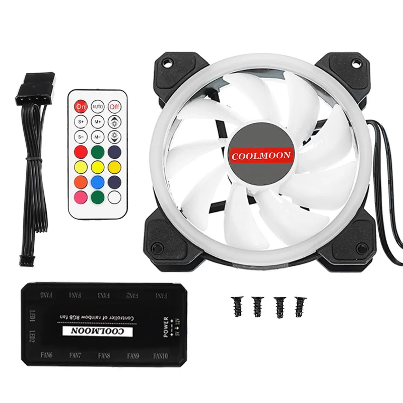 

Ultra Quiet 1/3/4/6pcs CPU Cooler RGB 12cm Computer Case Cooling Fan LED Light Remote Control with Fan Controller For PC CPU