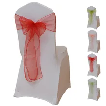 Свадебные чистые цветные кружевные ленты, украшение на спинку стула, цветок, лента на стул красная пряжа, стул для отеля, декоративные принадлежности