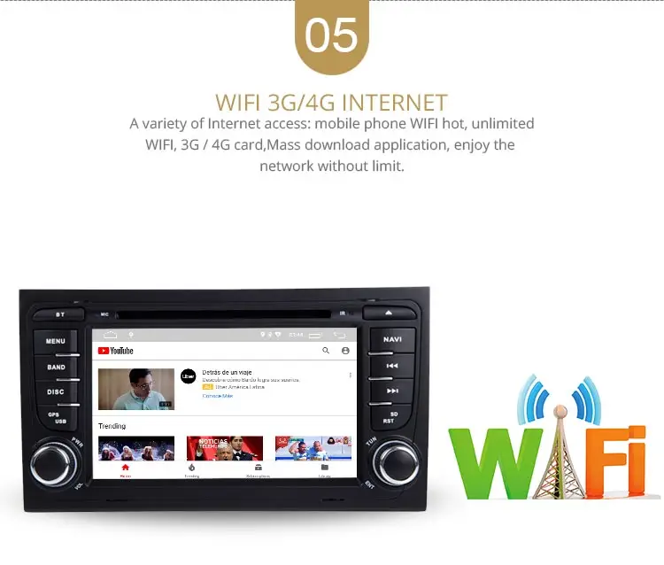 Sale LJDA 2 Din Android 9.0 Car Radio For Audi A4 S4 RS4 2GB RAM Car Multimedia Headunit Stereo Auto Audio GPS DVD VIDEO IPS Screen 7