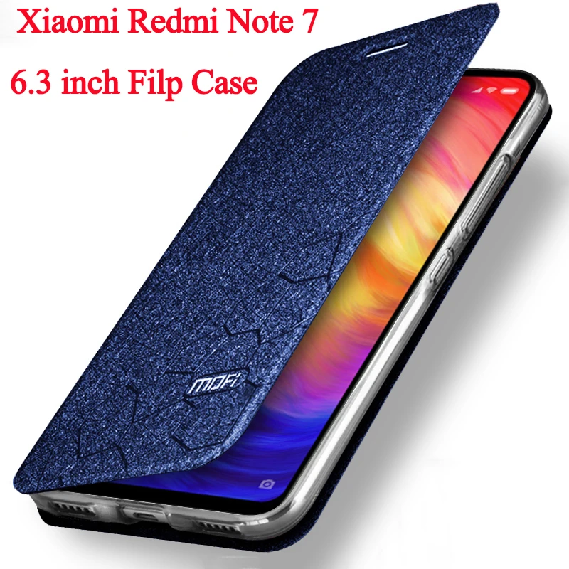 Luxury PU Leather Flip Phone Case For Xiaomi Redmi Note 7 Cover 360