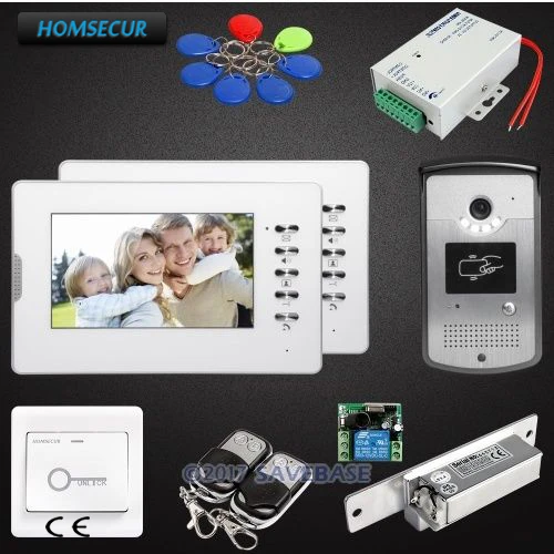 

HOMSECUR 7" Video Security Door Phone Electric Strike Lock Set Included for Home Security