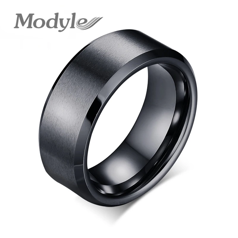 

Modyle Fashion Gold-Color Rings 8mm Wide Men Tungsten Wedding Rings Jewelry Decent Tungsten Carbide Rings