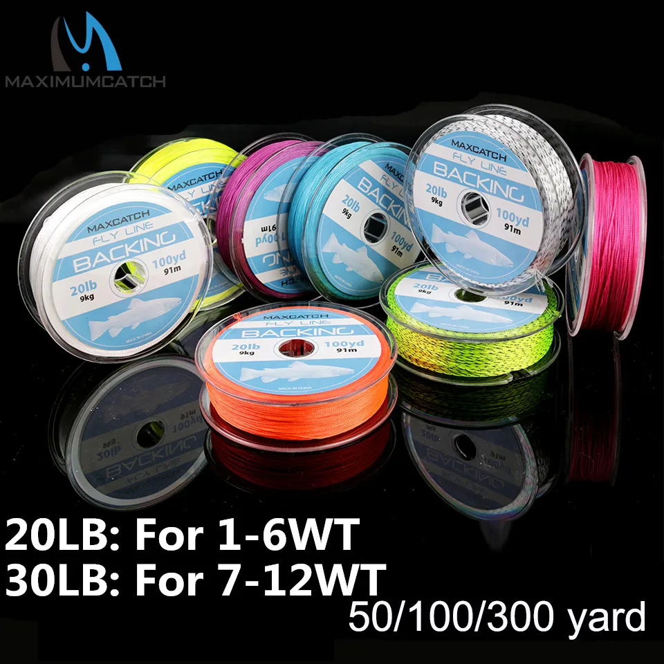 Maximumcatch بدعم يطير خط 50/100/300 ساحات 20/30lb خط مضفر مزدوجة اللون النسخ يطير الصيد خط