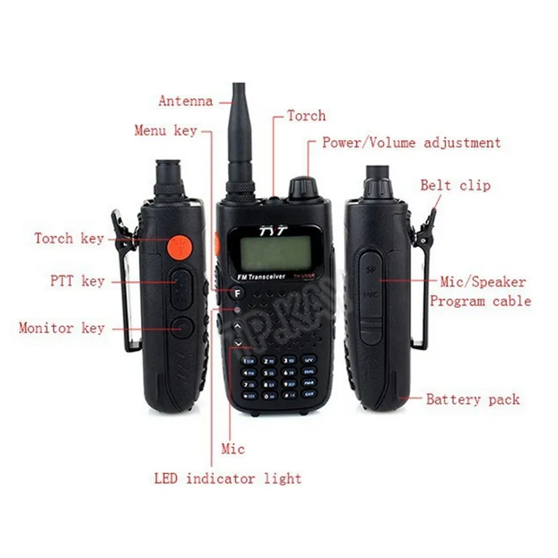 Лидер продаж Бесплатная доставка Dual Band скремблер 5 Вт TYT TH-UV6R Walkie Talkie