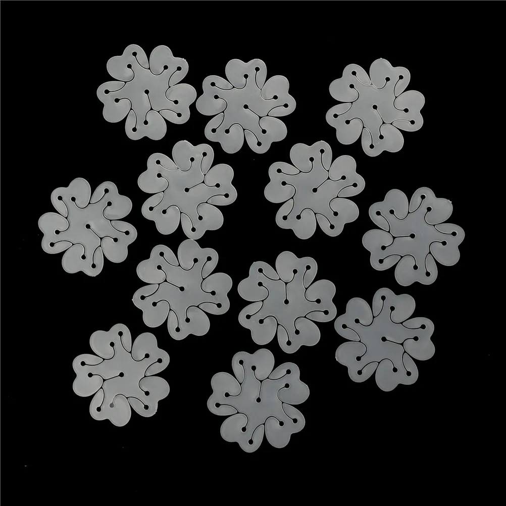 12Pcs Plastic Double Layer Balloon Clip Plum Blossom Arch Folder Buckle For Birthday Wedding Party Supplies
